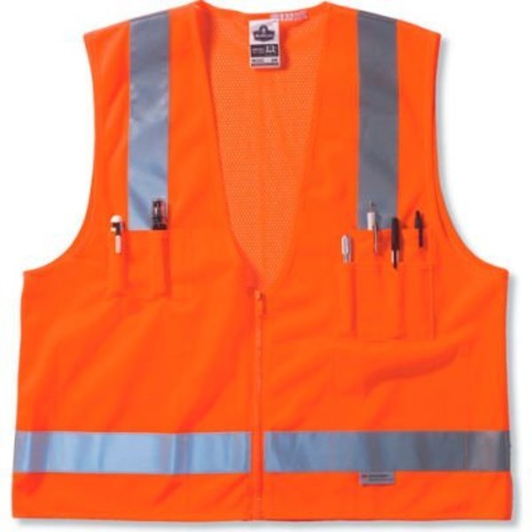 Ergodyne GloWear 8250Z Class 2 Surveyors Vest, Orange, 2XL/3XL 21417